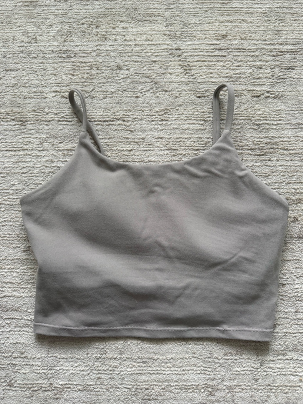 Women's Slim Cropped Camisole Tank Top in Taupe with Built in Bra (Size Small) - Picture 3 of 4